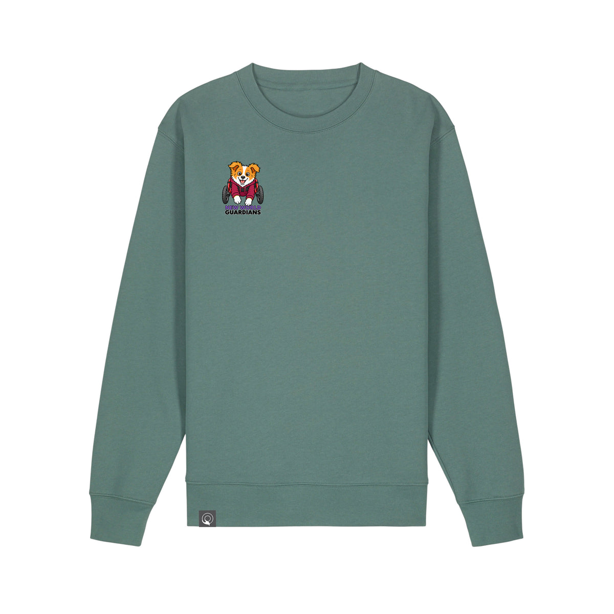 NEW WORLD GUARDIANS Kobold Guardians Unisex-Sweatshirt aus Bio-Baumwolle in Grün – Vorderansicht