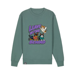 NEW WORLD GUARDIANS Leave No One Behind unisex organic cotton sweatshirt in green – front view