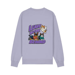 NEW WORLD GUARDIANS Kobold Guardians Unisex-Sweatshirt aus Bio-Baumwolle in Lavendel – Rückenmotiv