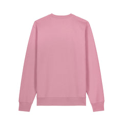 NEW WORLD GUARDIANS Leave No One Behind unisex organic cotton sweatshirt in lilac – back view