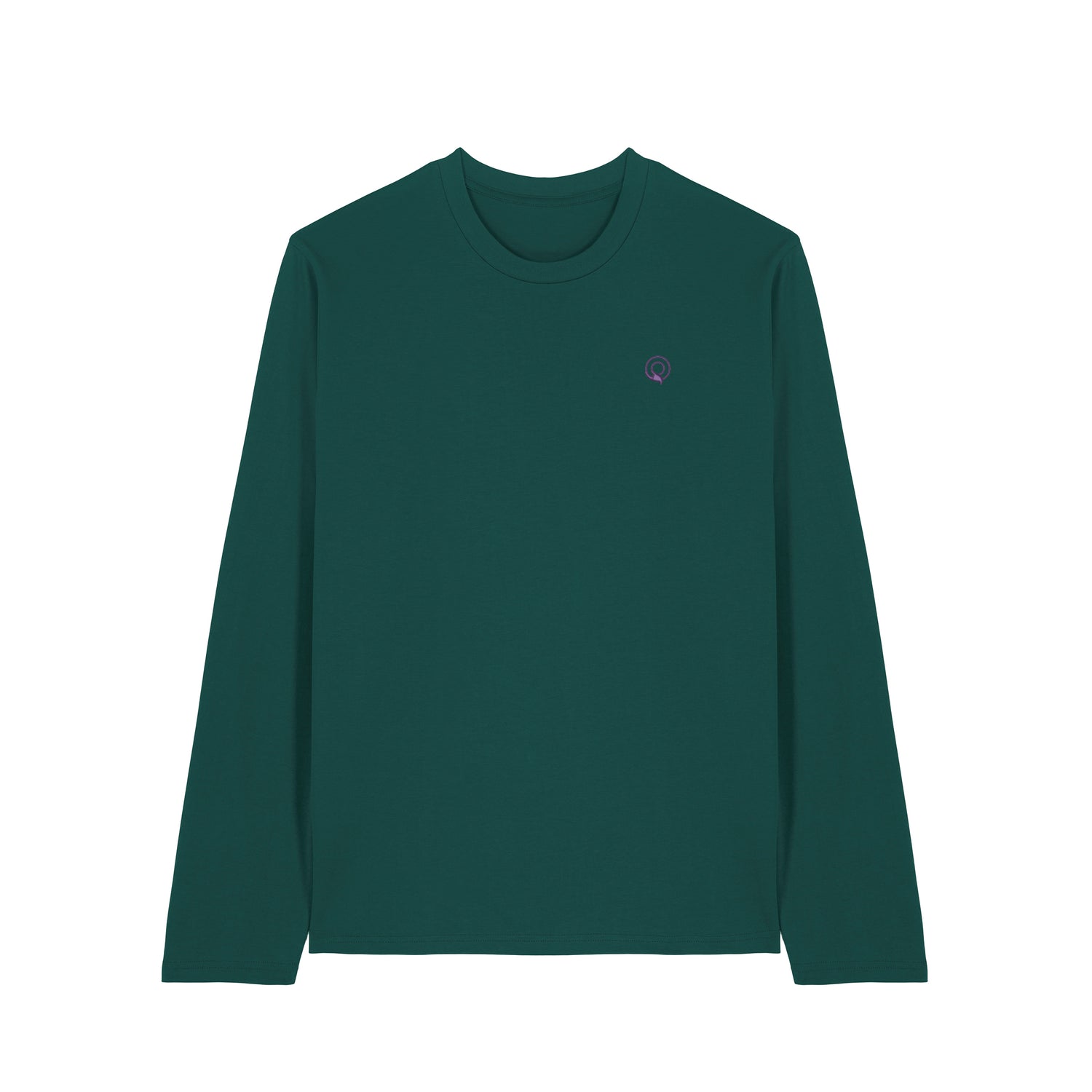 Front view of the green long sleeve shirt – sustainable and ethically made fashion by New World Guardians.