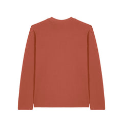 Back view of the heritage brown long sleeve shirt – sustainable and ethically made fashion by New World Guardians.