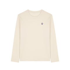 Front view of the natural raw long sleeve shirt – sustainable and ethically made fashion by New World Guardians.
