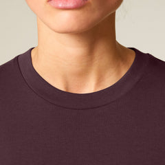 Close-up of the red brown long sleeve shirt – sustainable and ethically made fashion by New World Guardians.