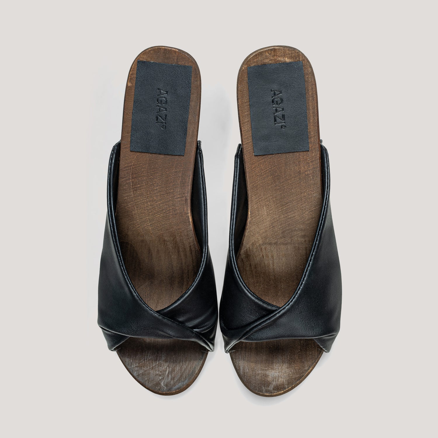 Vegan grape leather clogs: black