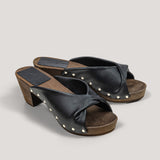 Vegane Traubenleder Clogs: schwarz