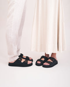 Sandalias veganas unisex estilo urbano suela acolchada ajuste con hebillas