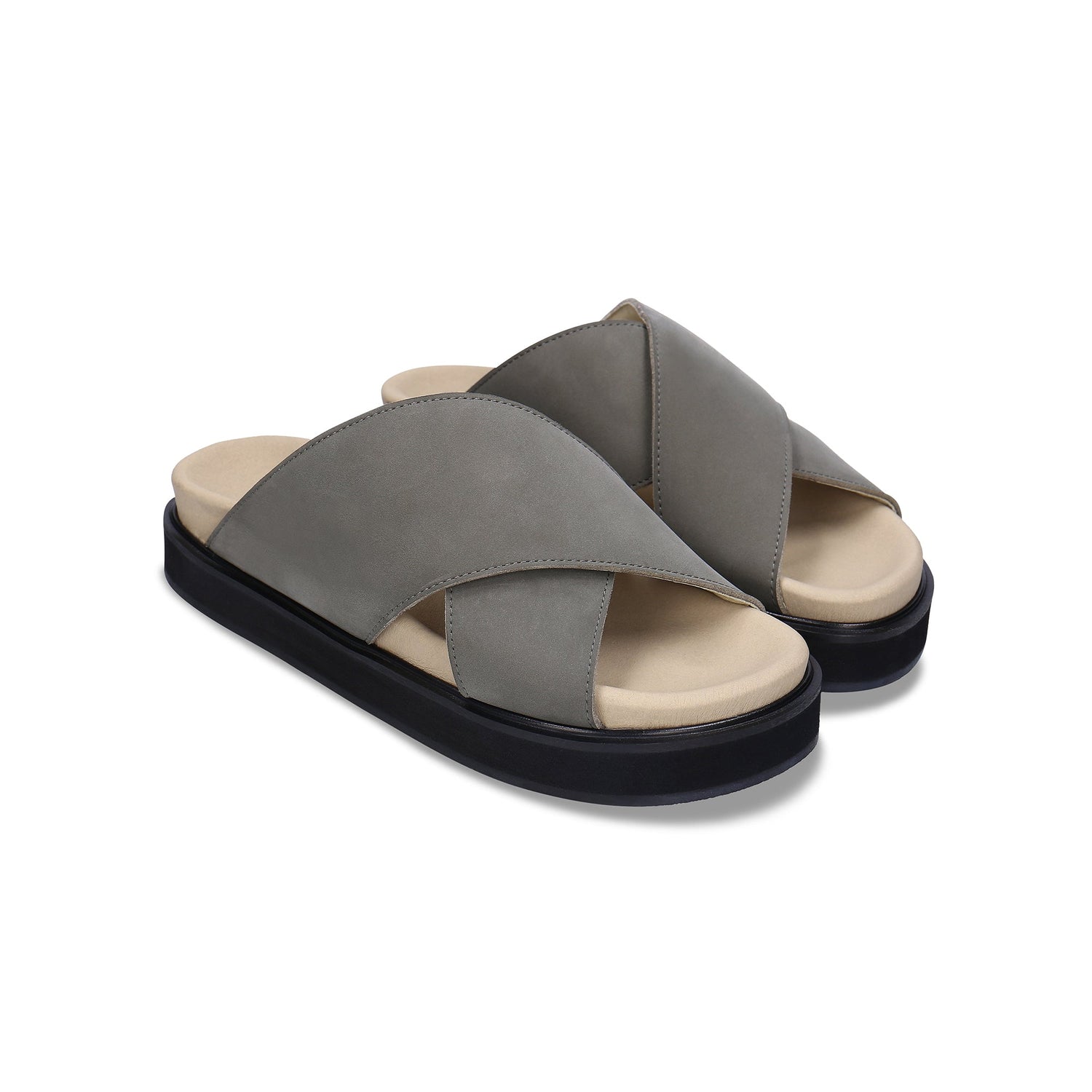 DAVU Green Vegan Sandals with Criss-Cross Straps