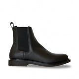 Vegan men chelsea boots black microfiber high top casual ankle office booties