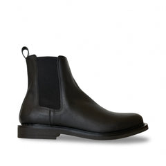 Vegan men chelsea boots black microfiber high top casual ankle office booties
