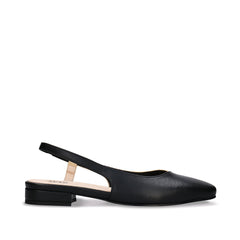 Women vegan flat slingback black beige apple skin ballerina sandal