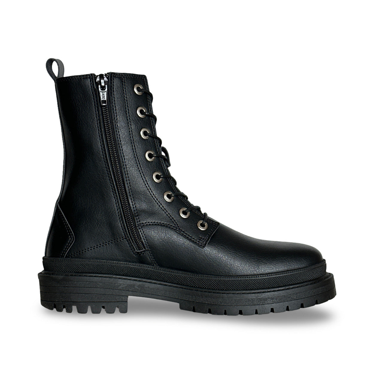 DIRAM Black - Vegan Combat Boots with Chunky Sole
