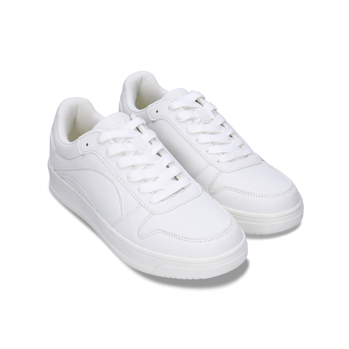 DOKA White vegan sneaker pair — unisex vegan sneakers in all-white with flat rubber cupsole, NAE Vegan Shoes
