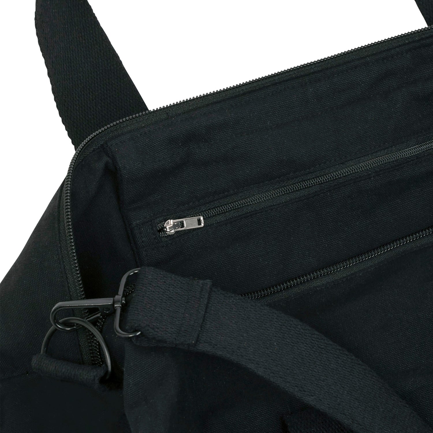 Guardian Travel Bag – Interior View Showing Organic Cotton Lining and Inner Zip Pocket