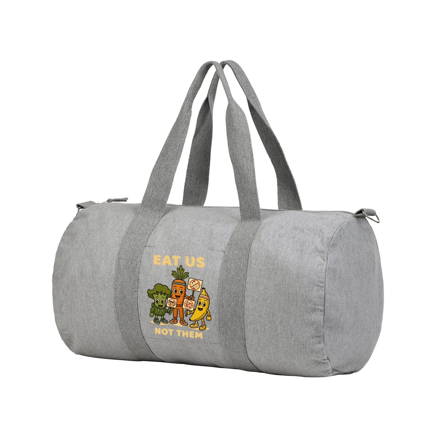 Guardian Travel Bag in Grey – Detachable Shoulder Strap and Cotton Webbing Handles Close-Up