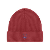 Eco Beanie in Red – Minimalist organic cotton hat for conscious looks