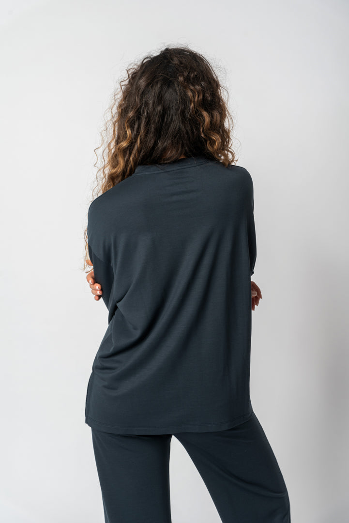 Blue Sweatshirt in TENCEL™ Lyocell - Florence – back view