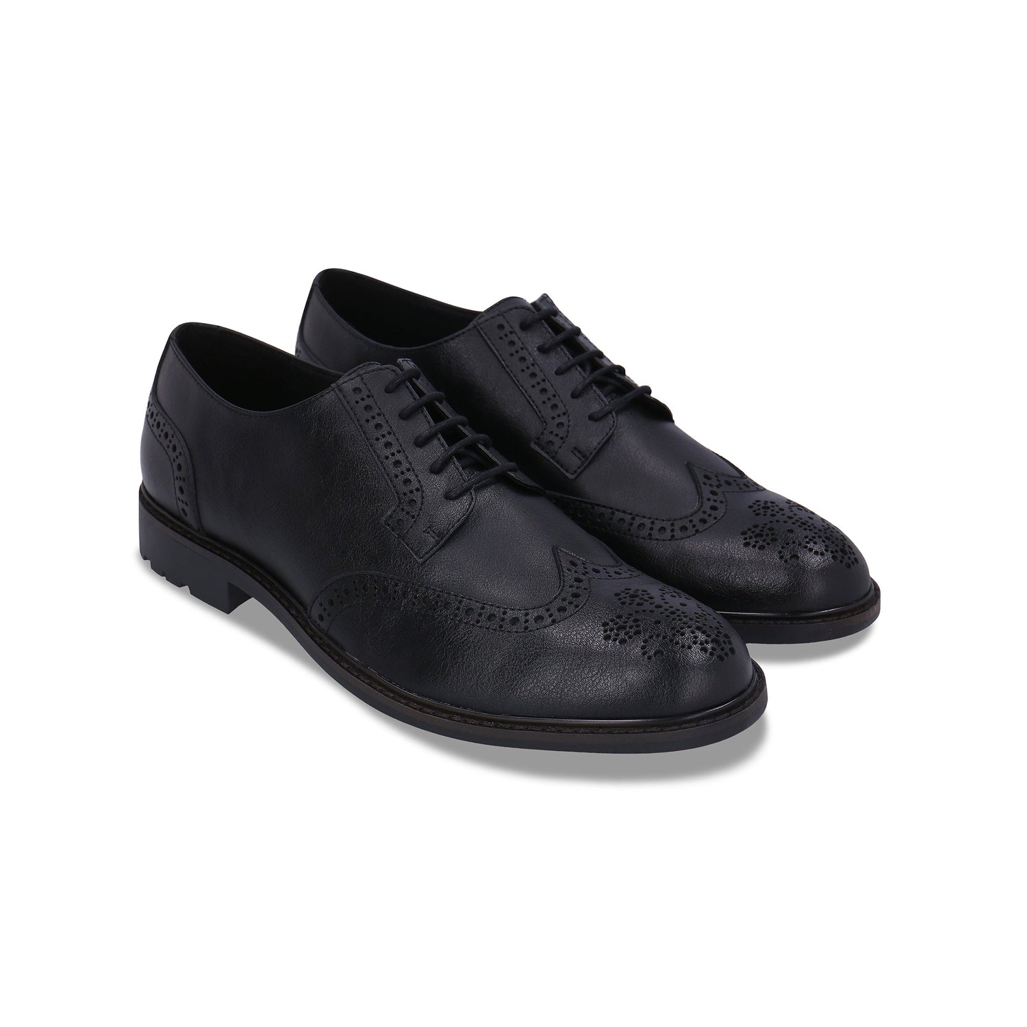 GAEL Schwarze Vegane Derby Brogue
