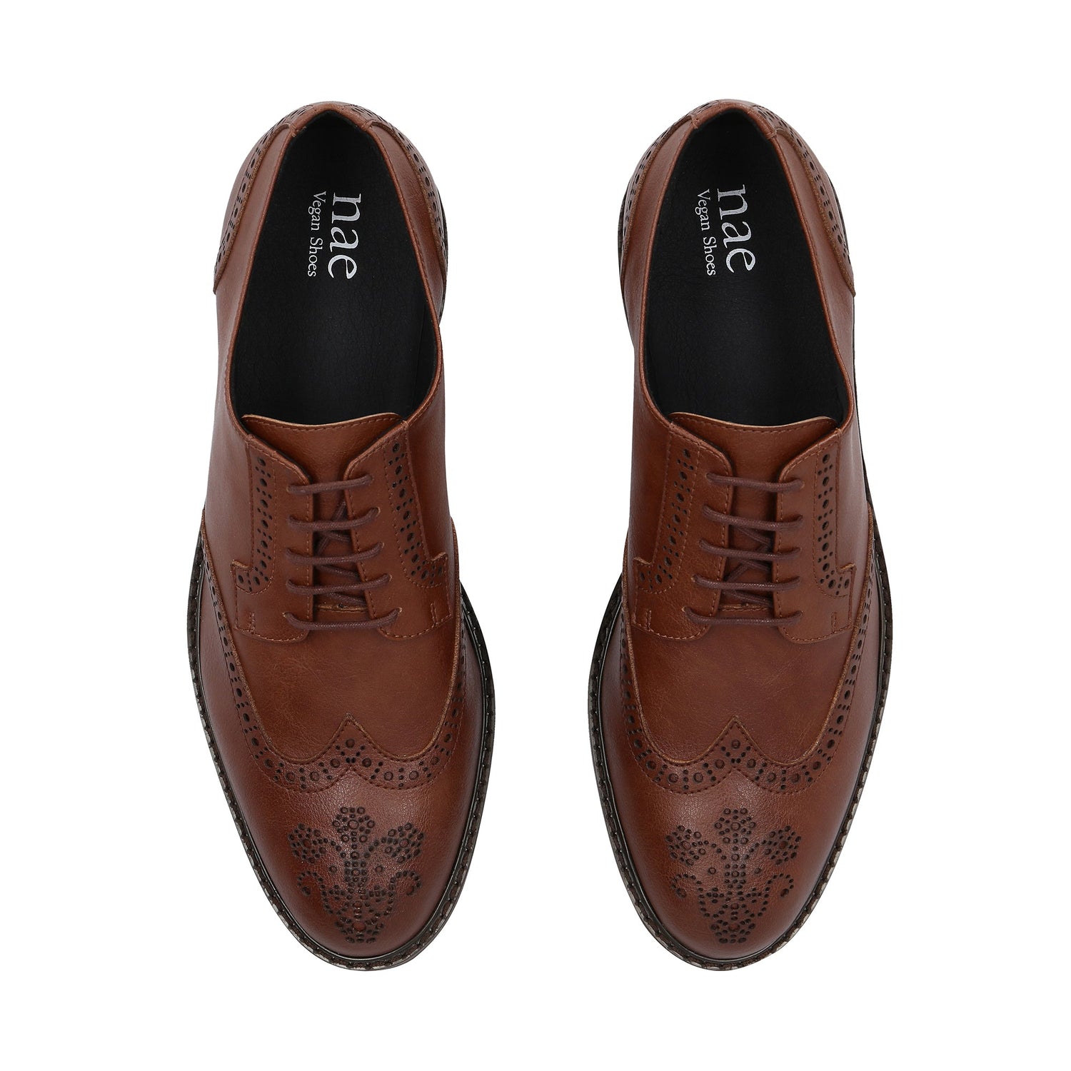 GAEL Braune Vegane Derby Brogue