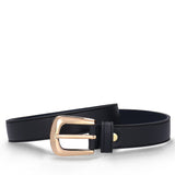 GARRIGA Black women's vegan belt in Desserto® cactus material – front view
