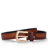 GARRIGA Brown women's vegan belt in Desserto® cactus material – front view