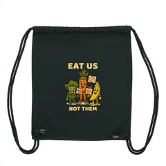 Vegan Rebel Gym Bag Black – Ethical Recycled Cotton Gym Sack with Strong Detailing