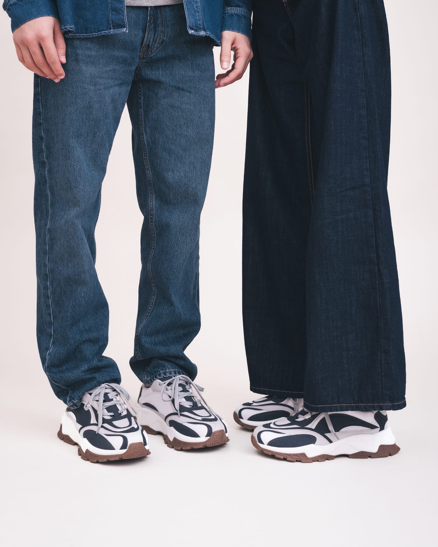 NAE Vegane Sneaker Unisex Dicke Sohle Recycelt Leicht Bequem Blau Grau 36-46