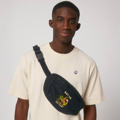 Man Wearing Plant Hero Hip Bag – Sustainable Vegan Fanny Pack by NEW WORLD GUARDIANS