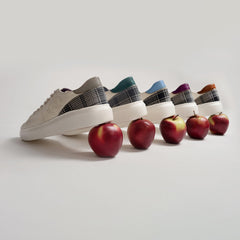 JANE - apple & corn sneakers - cappucino – styled on a model