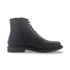 Vegane Herren Kampfstiefel Schwarz Mikrofaser Knöchel Motorrad Armee Combat Boot