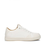 Vegan low-top white trainers unisex sneakers lace-up recycled PET microfibers | NAE