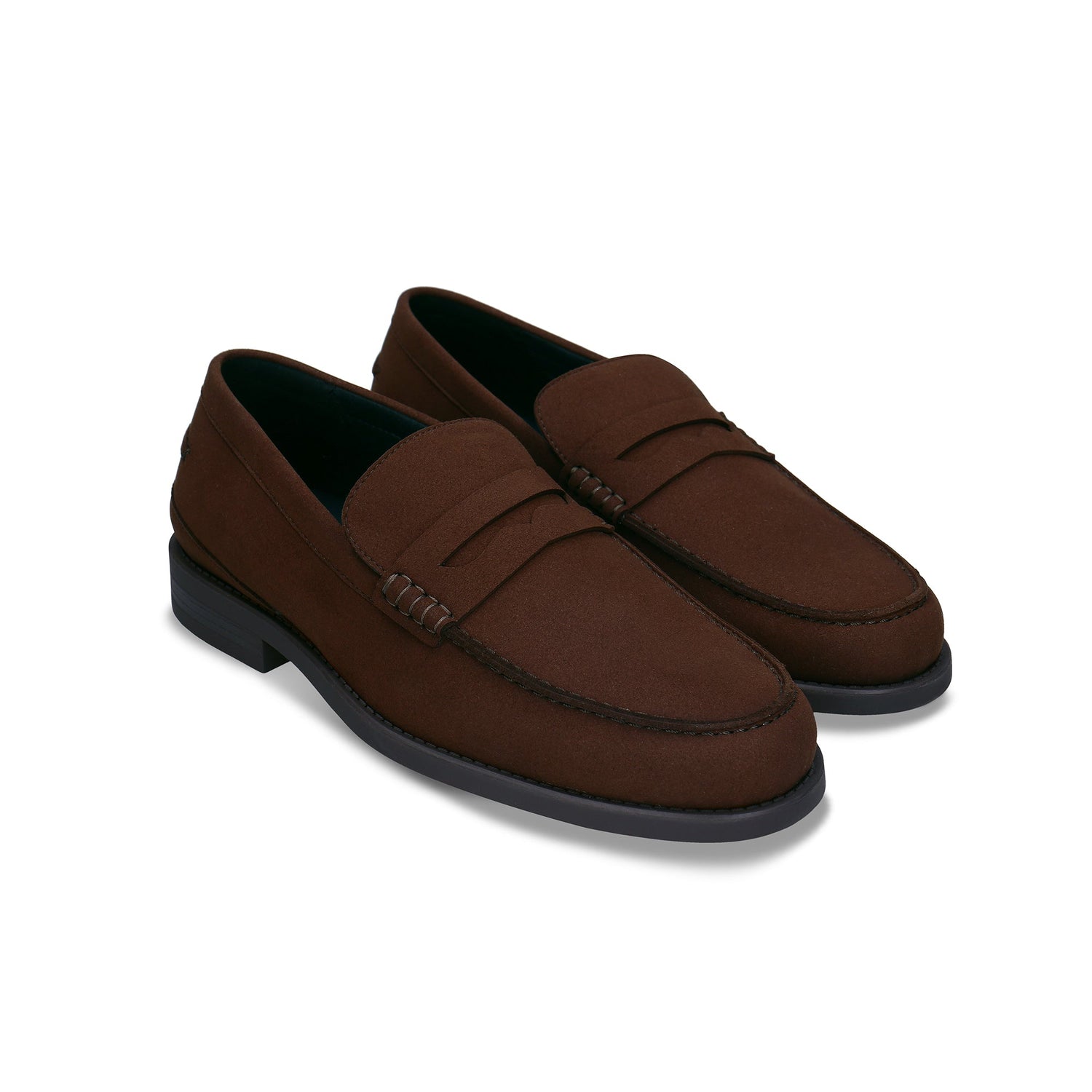 LEVI Brown vegan loafer top view — NAE Vegan Shoes men's collection