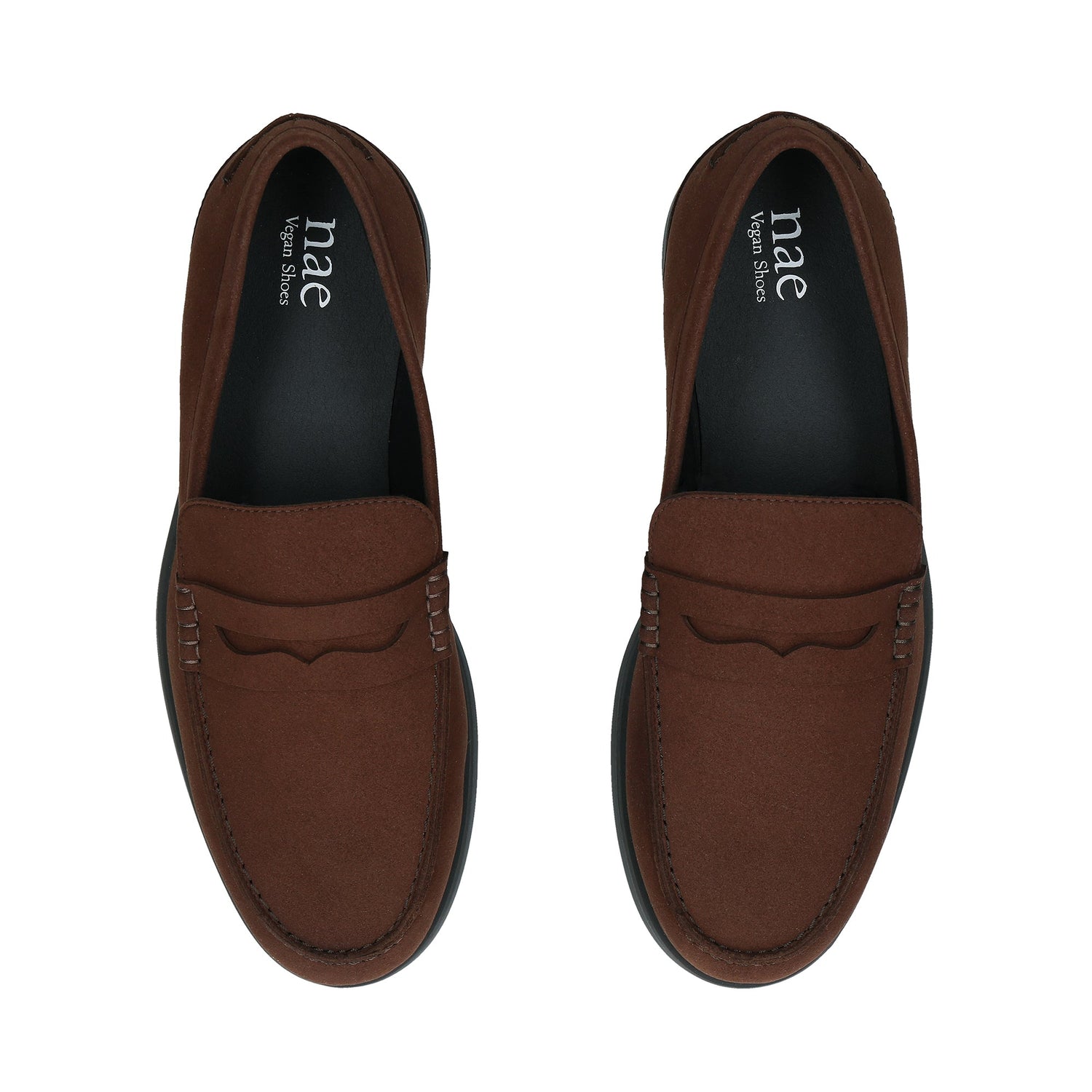 LEVI Braun veganer Loafer Draufsicht — NAE Vegan Shoes Herrenkollektion
