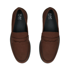 LEVI Braun veganer Loafer Draufsicht — NAE Vegan Shoes Herrenkollektion