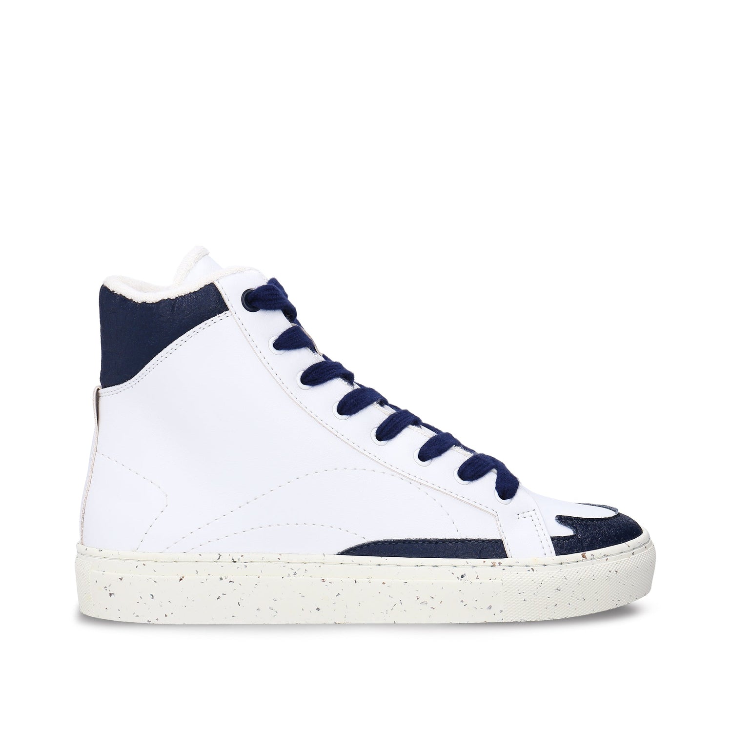 Vegan high-top white trainers women men lace-up casual apple skin bamboo piñatex