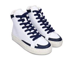 Vegane weiße High-Top Sportschuhe Sneaker Apple Skin Piñatex recycelter Gummi