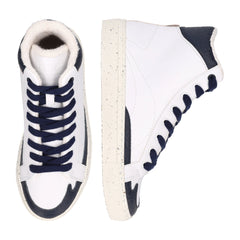 Sneakers alte unisex vegane bianche scarpe ginnastica in pelle di mela e bambù