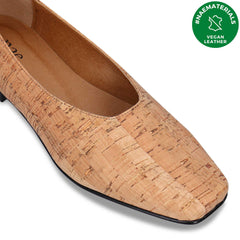 Vegane Ballerinas Schuhe Damen mit flacher Absatz Rutschfest aus Bio- Naturkork | NAE