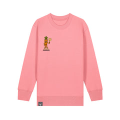 Sustainable kids sweater made from organic cotton with Crunch vegan hero design, 10 color options