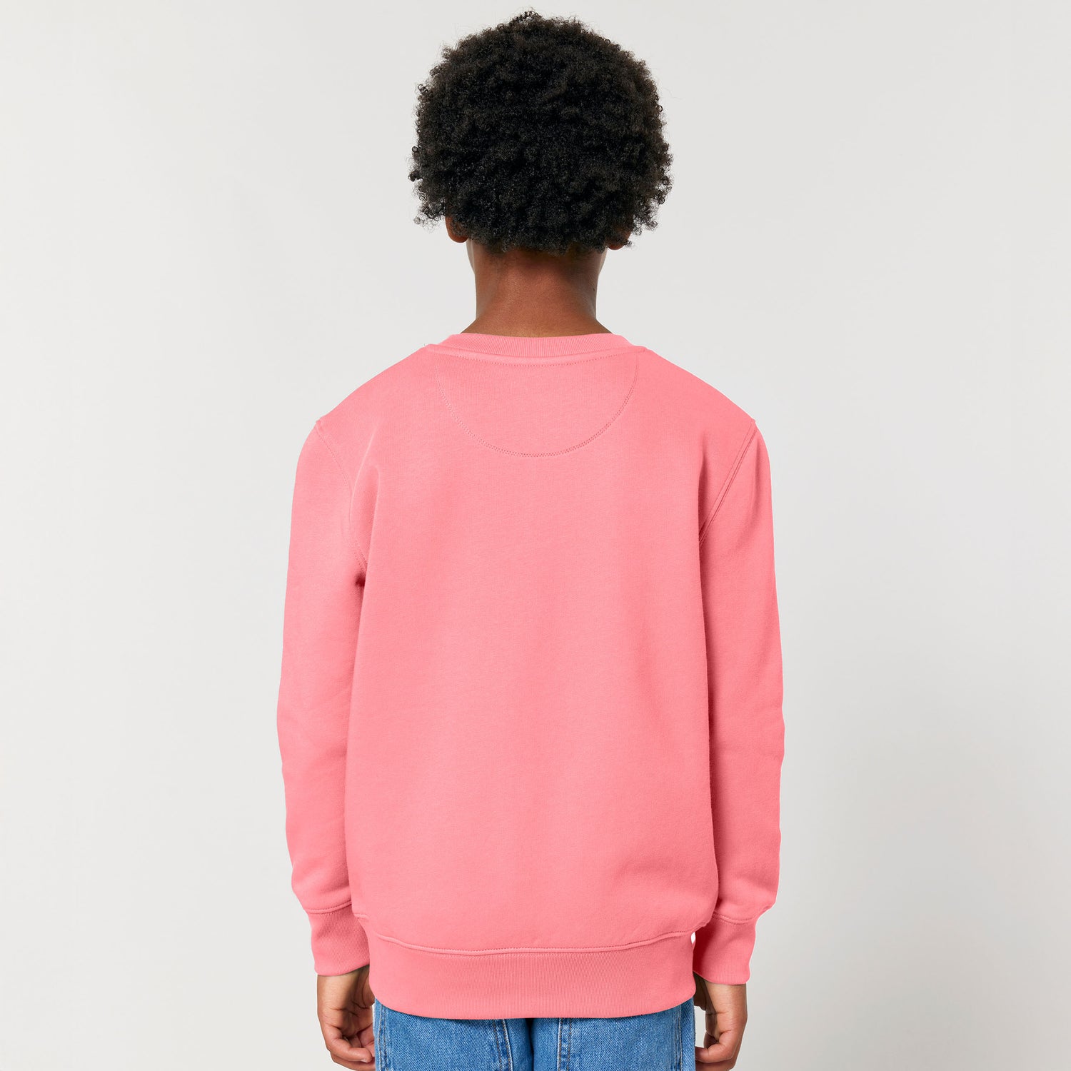 Roots for Our Future collection – pink sustainable kids sweater in blue, organic cotton, available in ten colors 