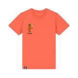 Eco-friendly children’s clothing – orange t-shirt with Crunch vegan hero print, Roots for Our Future collection