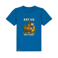 Roots for Our Future organic cotton kids t-shirt, royal blue with Full Squad hero print, sustainable and ethical, 10 colors