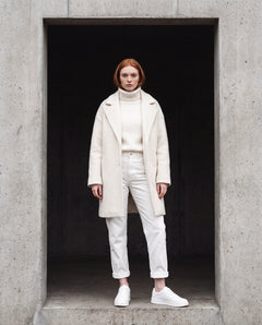 DOKA White Vegan Court Sneakers – styled on a model
