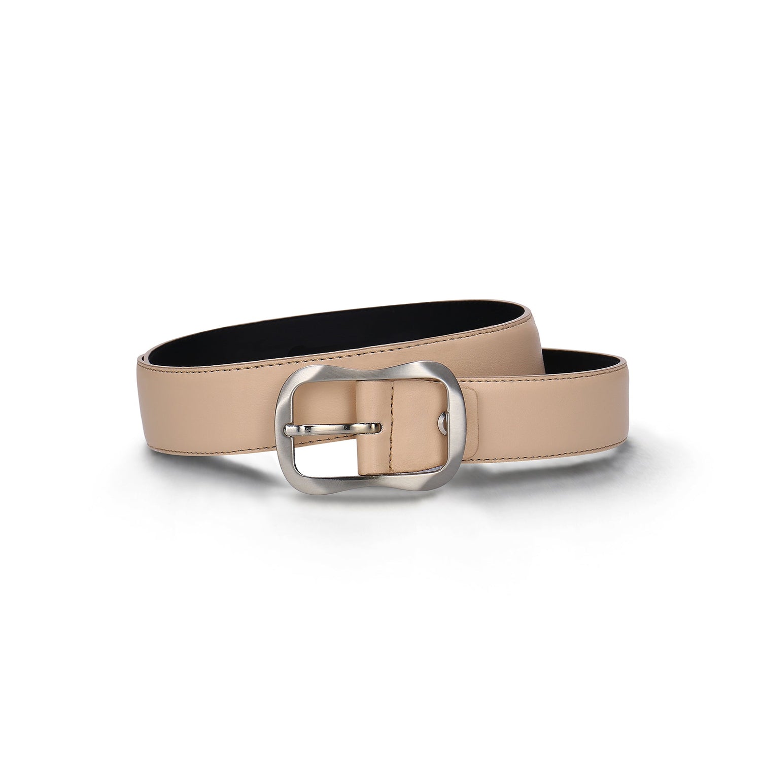 Cinturón mujer vegano en Apple Skin beige piel de manzana moderno elegante oval