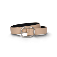Cinturón mujer vegano en Apple Skin beige piel de manzana moderno elegante oval