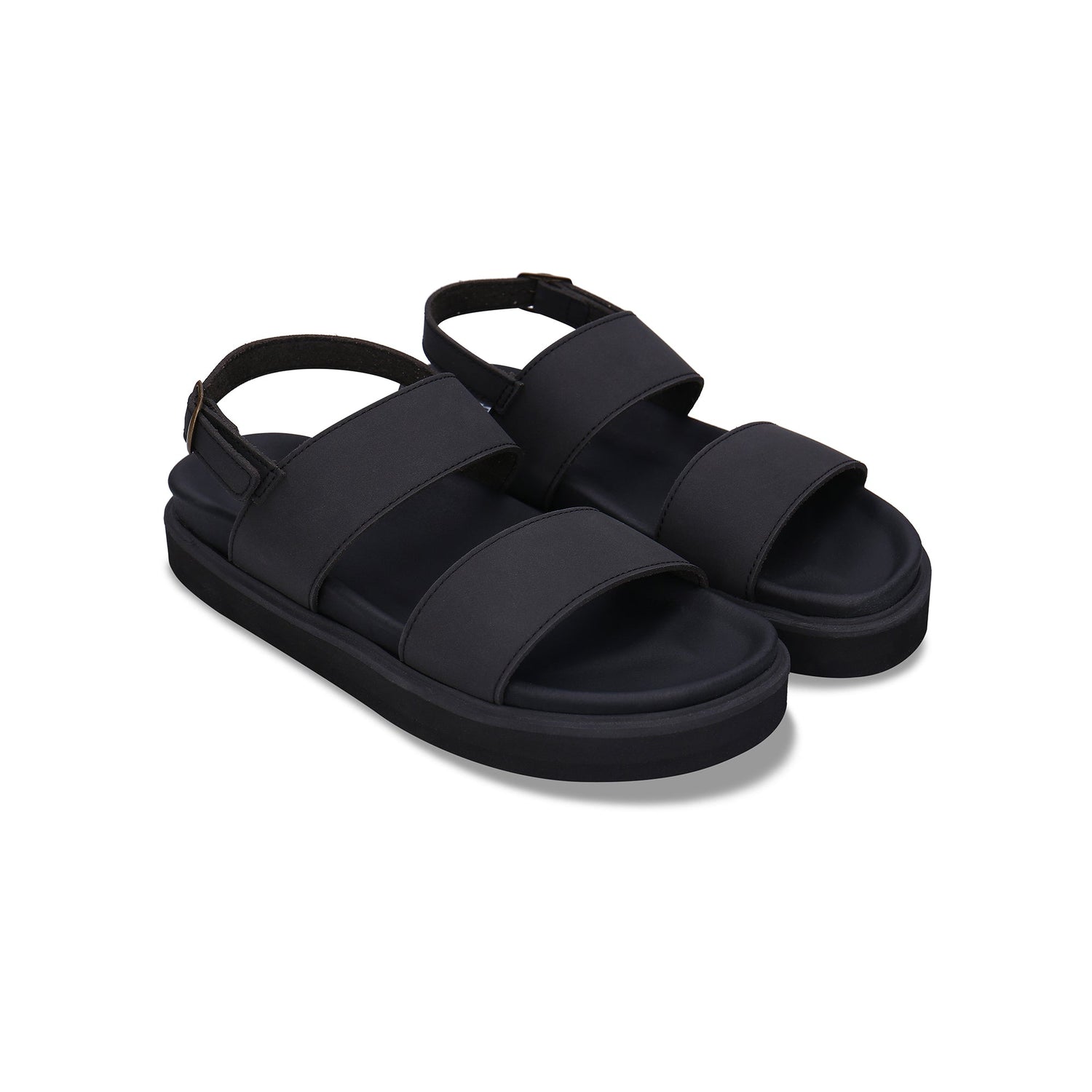 sandales avec bride arrière et boucle de cheville bon amorti noir