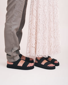 unisex vegan slingback padded platform sandals