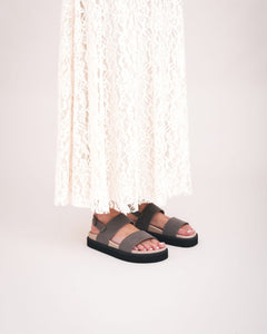 Sandales véganes nu-pied slingback enfiler eté semelle rembourré plateforme vert