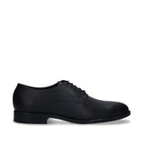QUINN - Schwarze Elegante Vegane Derby-Schuhe für Herren – Produktansicht 1