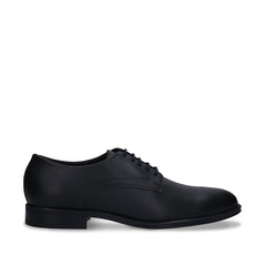 QUINN - Schwarze Elegante Vegane Derby-Schuhe für Herren – Produktansicht 1
